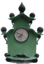 Raku Pottery Clock Image