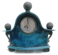 Raku Pottery Clock Image