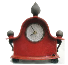 Raku Pottery Clock Image