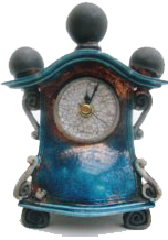 Raku Pottery Clock Image