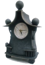 Raku Pottery Clock Image