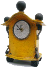 Raku Pottery Clock Image