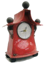 Raku Pottery Clock Image