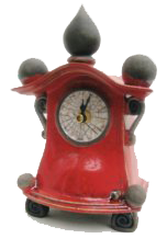 Raku Pottery Clock Image