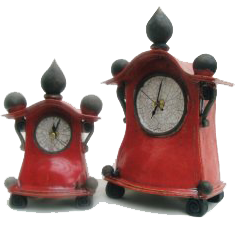 Raku Pottery Clock Image