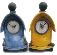 Raku Pottery Clock Image