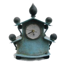 Raku Pottery Clock Image